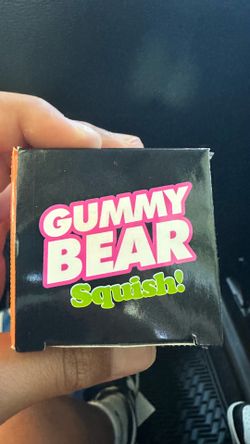 Squish pink glitter gummy  bear