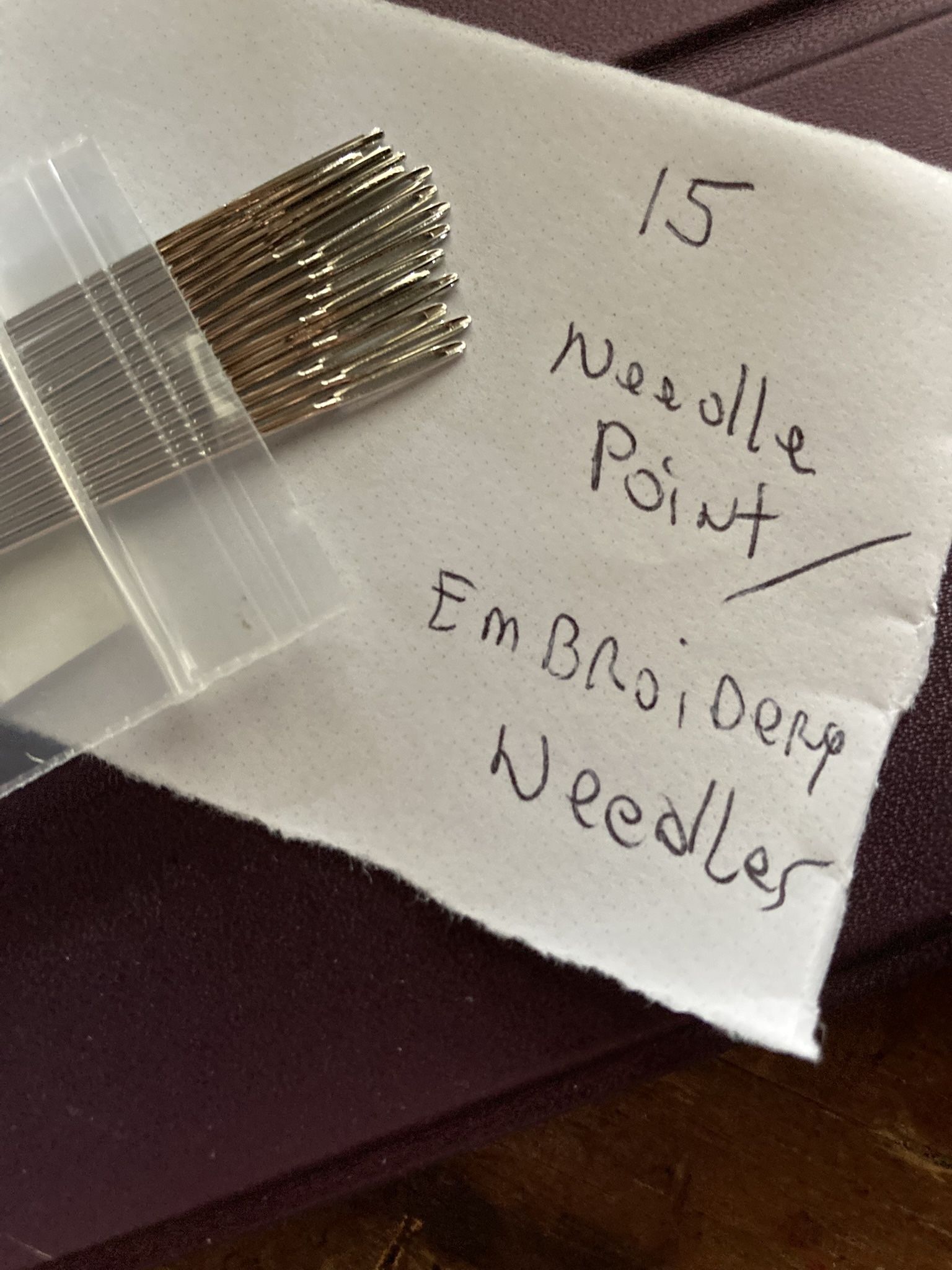New 15 Needlepoint/ Embroidery Needles