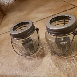 2 Small Candle Lantern Holders For Tea Sized Candles
