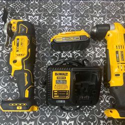 Dewalt 20v Angle Drill And Multi Tool With Battery And Charger