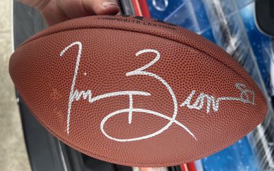 Tim Brown Signed Football