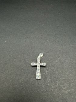 ✝️ Sterling Silver Iced Cross Pendant + Chain ✝️