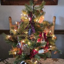 Wine Themed Table Top Christmas Tree