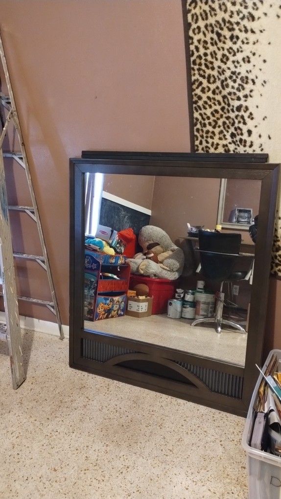 Large Wood Framed Mirror