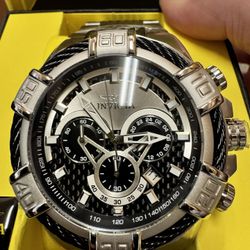 Invicta Men’s Chronograph Silver Watch New 