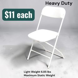 Brand New Commercial Grade White Folding Plastic Chair $11 each sold by the box 800 LBS