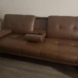  2 Giantex Convertible Sofa With Fold Down Table