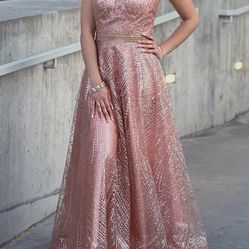 Champagne Pink Prom Dress 