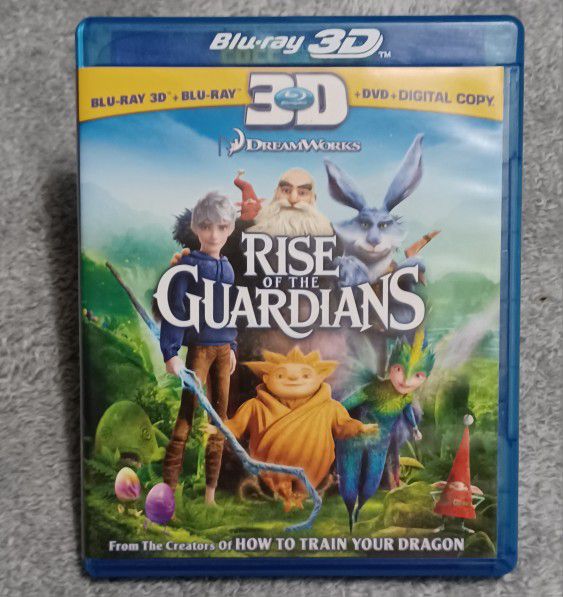 Rise Of The Guardians Blu Ray 3D Disc DVD Copy DreamWorks Cartoon Movie Kids Family 