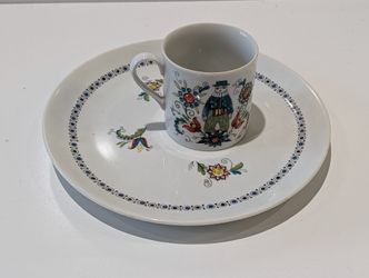 Vintage Royal Crown Hollandais 55/1760 Cup Saucer Plate Set Dutch Folk Art