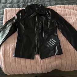 Faux Leather Jacket - Black (S)
