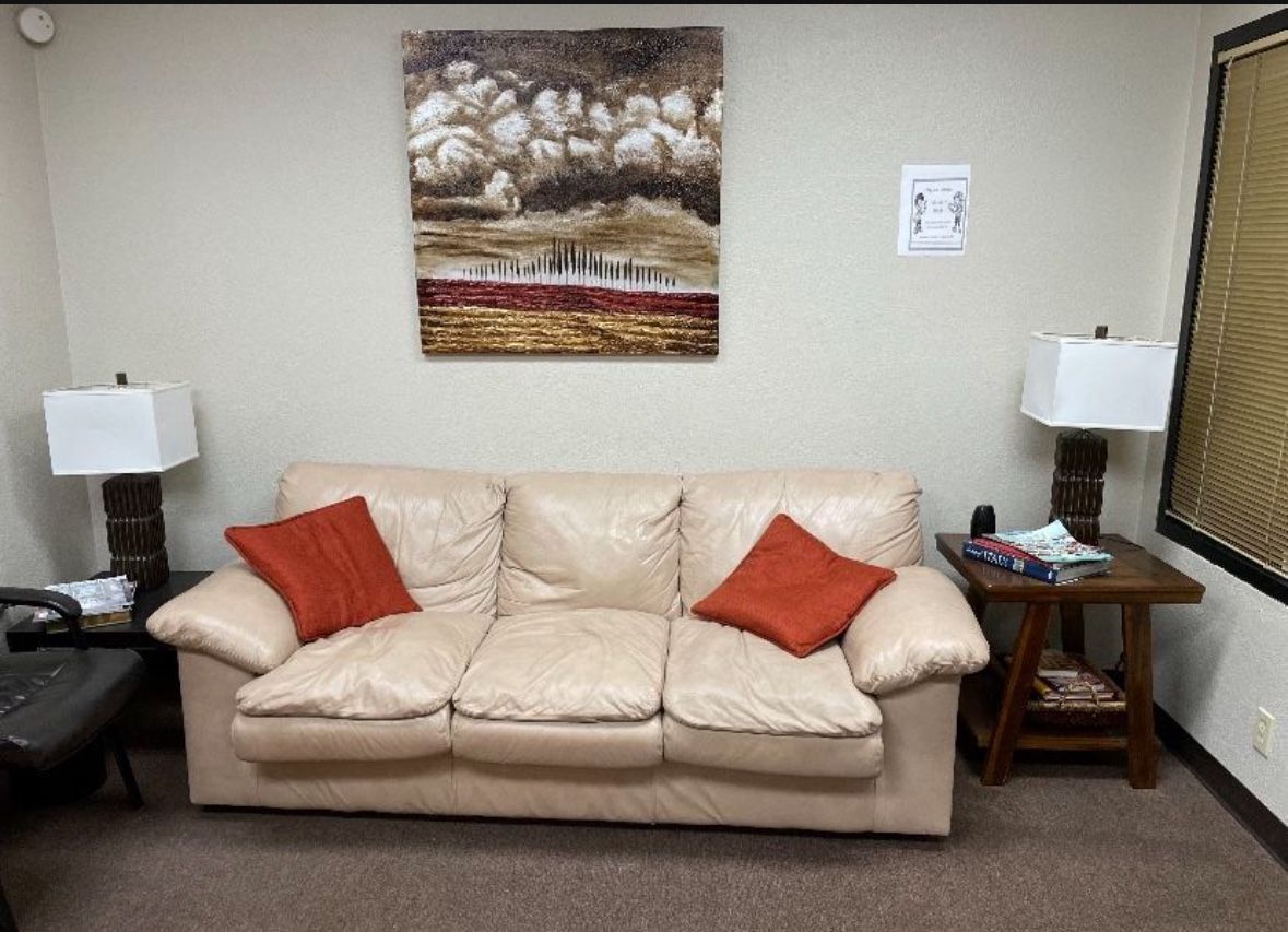 Stylish White Leather Couches