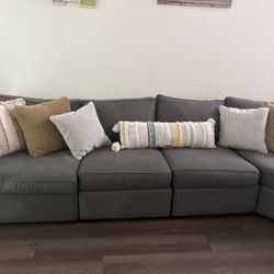 Long Dark Grey Sectional