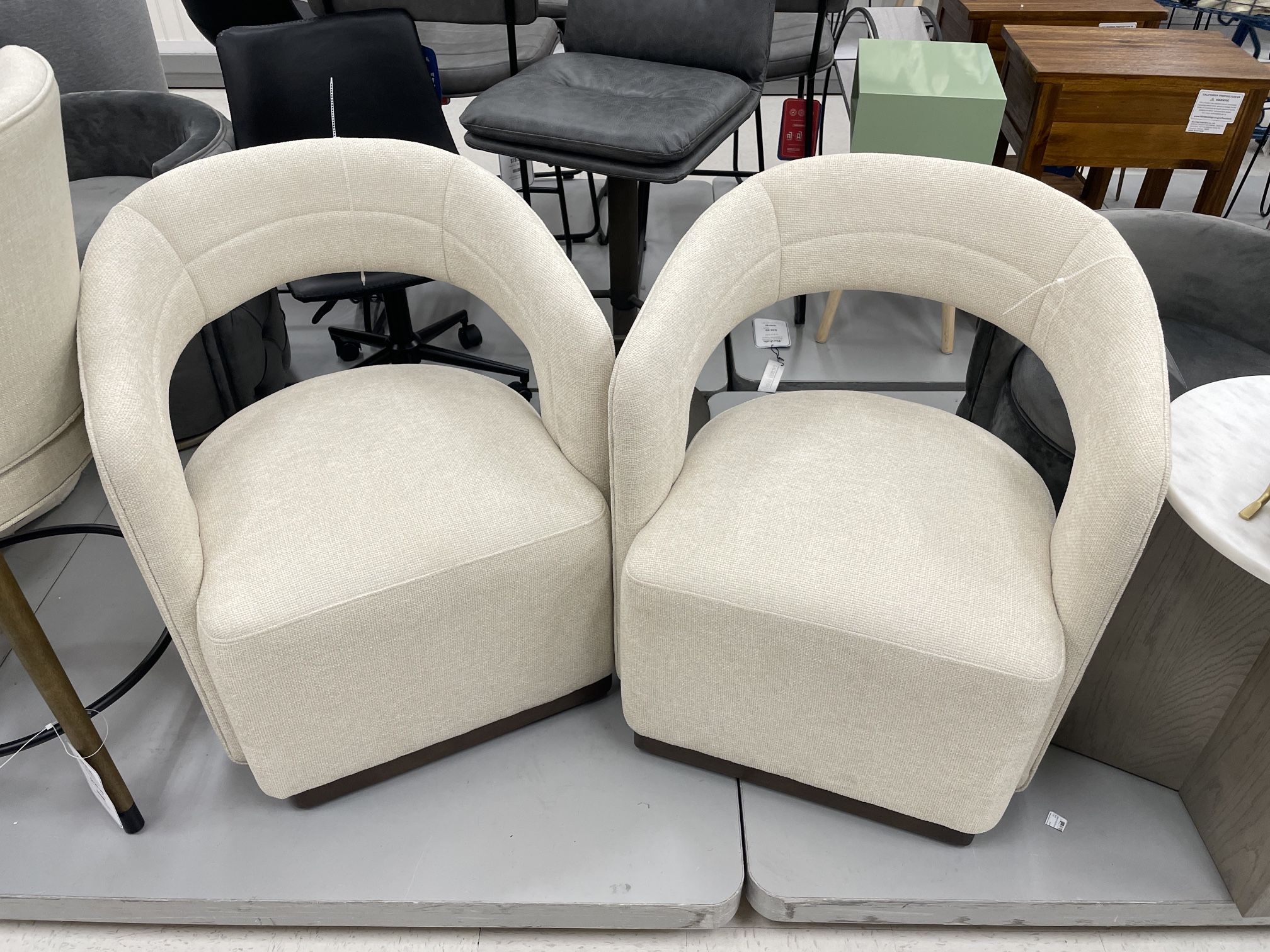 Pair Of New Swivel Chairs Like West Elm Living Spaces 