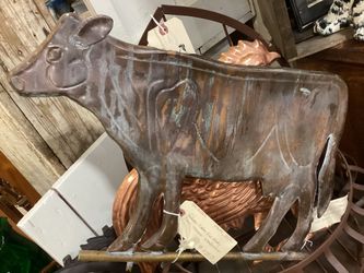 Vintage Copper Full Body Cow Topper Weathervane