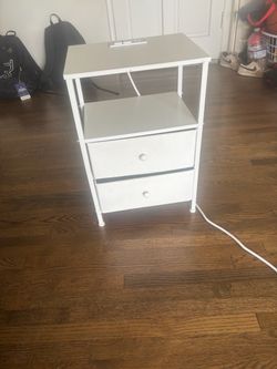 White Nightstand with 2 Drawers