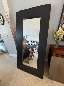 Beautiful  large Black -dark brown/espresso finish,  Full-Length Mirror – 37” W x 75” H. $125 obo