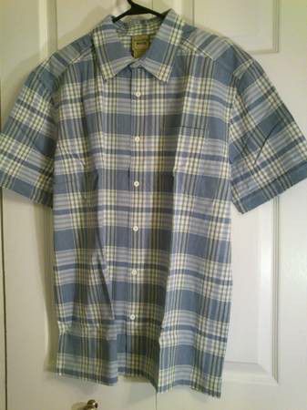 New Linen-Like Plaid Shirt size Medium


