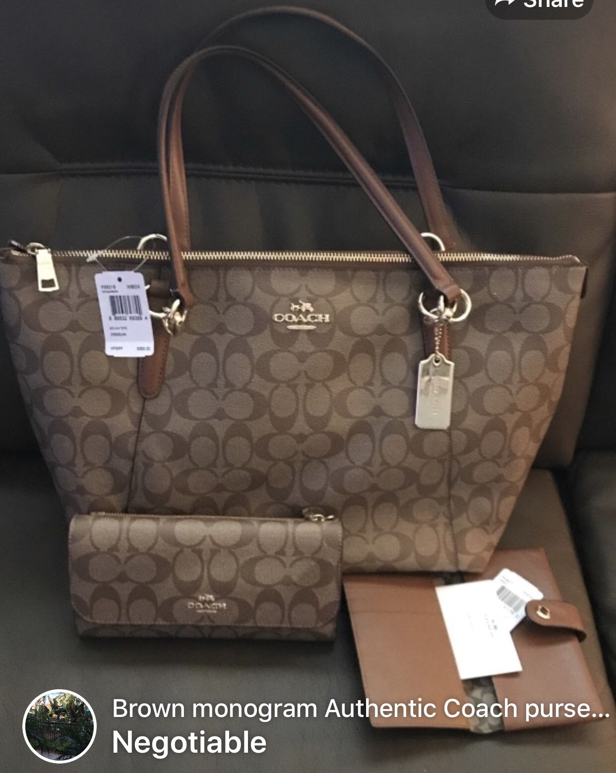 Selling brand new Authentic Coach purse and wallet set