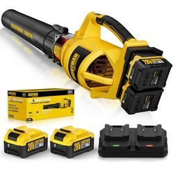 ALLOYMAN 40V Max Cordless Leaf Blower,500CFM Dual Battery Driven Blower with 2 * 4.0Ah Batteries & Fast Charger,2 Variable Speed Lightweight Battery P