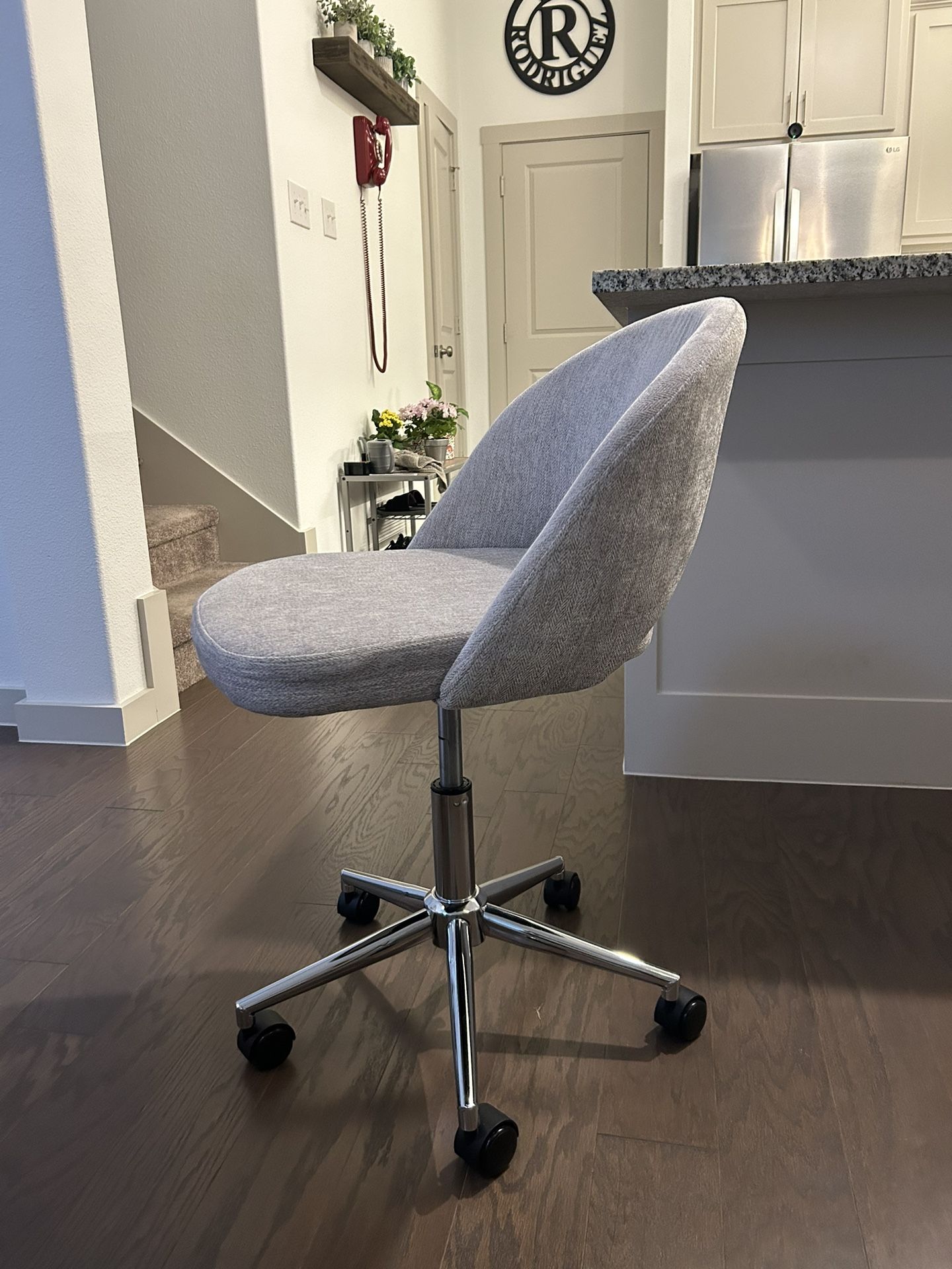 Desk or Office Chair In Gray Color with Wheels