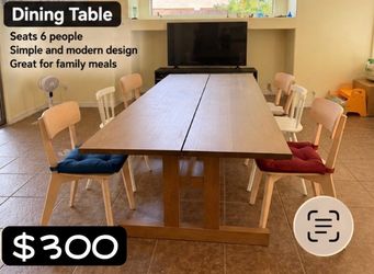 Large Wood Dining Table Seats 6