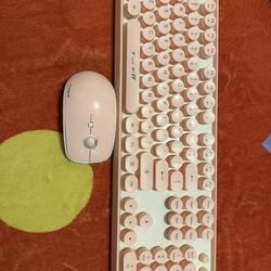 Pink Wireless Keyboard + Mouse