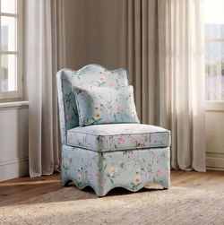 Accent Chair Chinoiserie Pale Blue / Peach . New Especial price