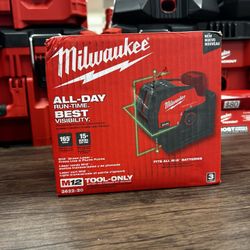 Milwaukee M12 Green Laser Cross Lines And Plumb Points 