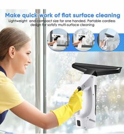 Window Vacuum Squeegee Cordless, 3-in-1 Electric Window Cleaner Tool with 2200Pa Strong Suction