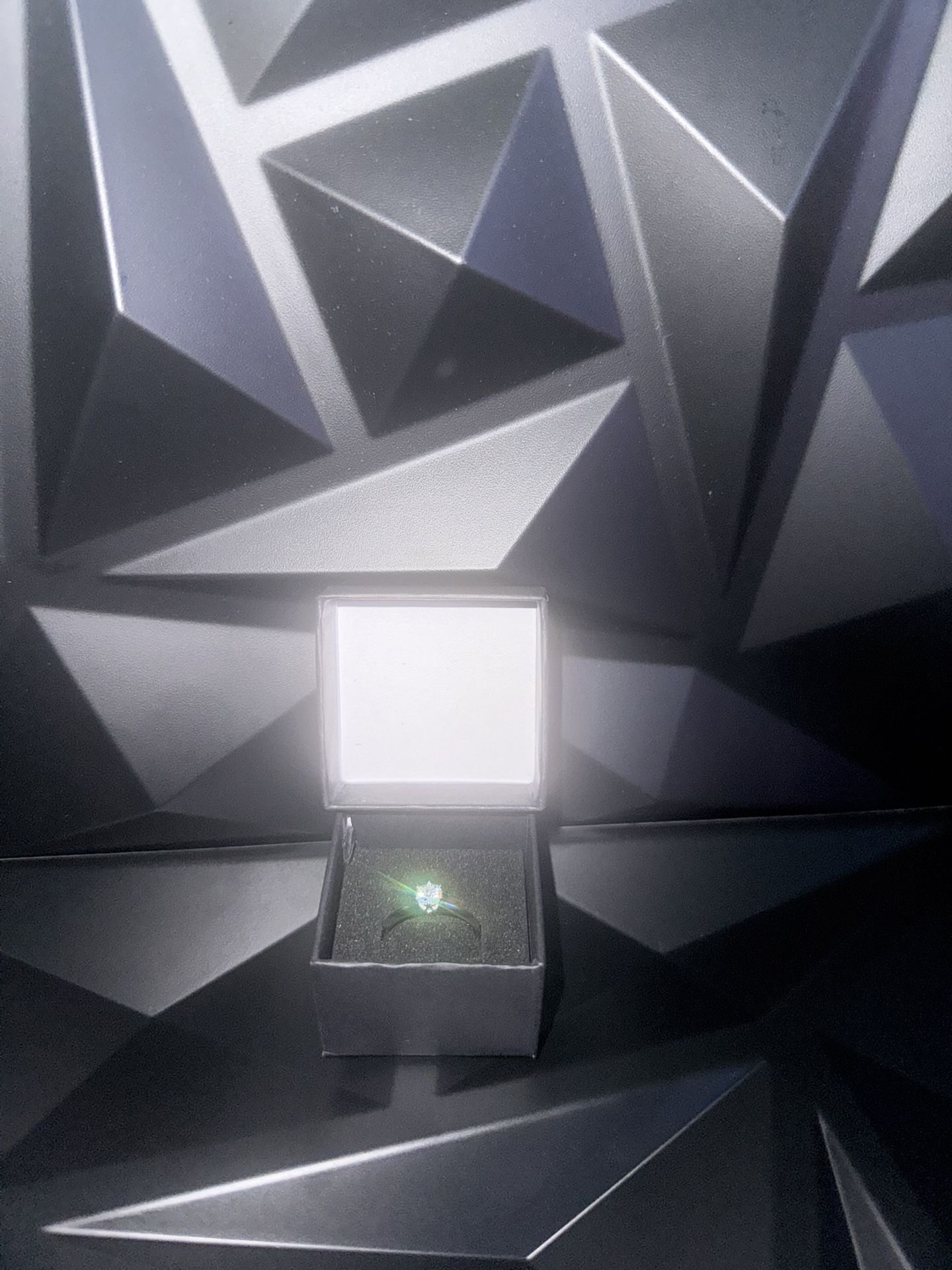 Round Cut Moissanite Diamond White 925 Sterling Silver Classic Engagement Ring