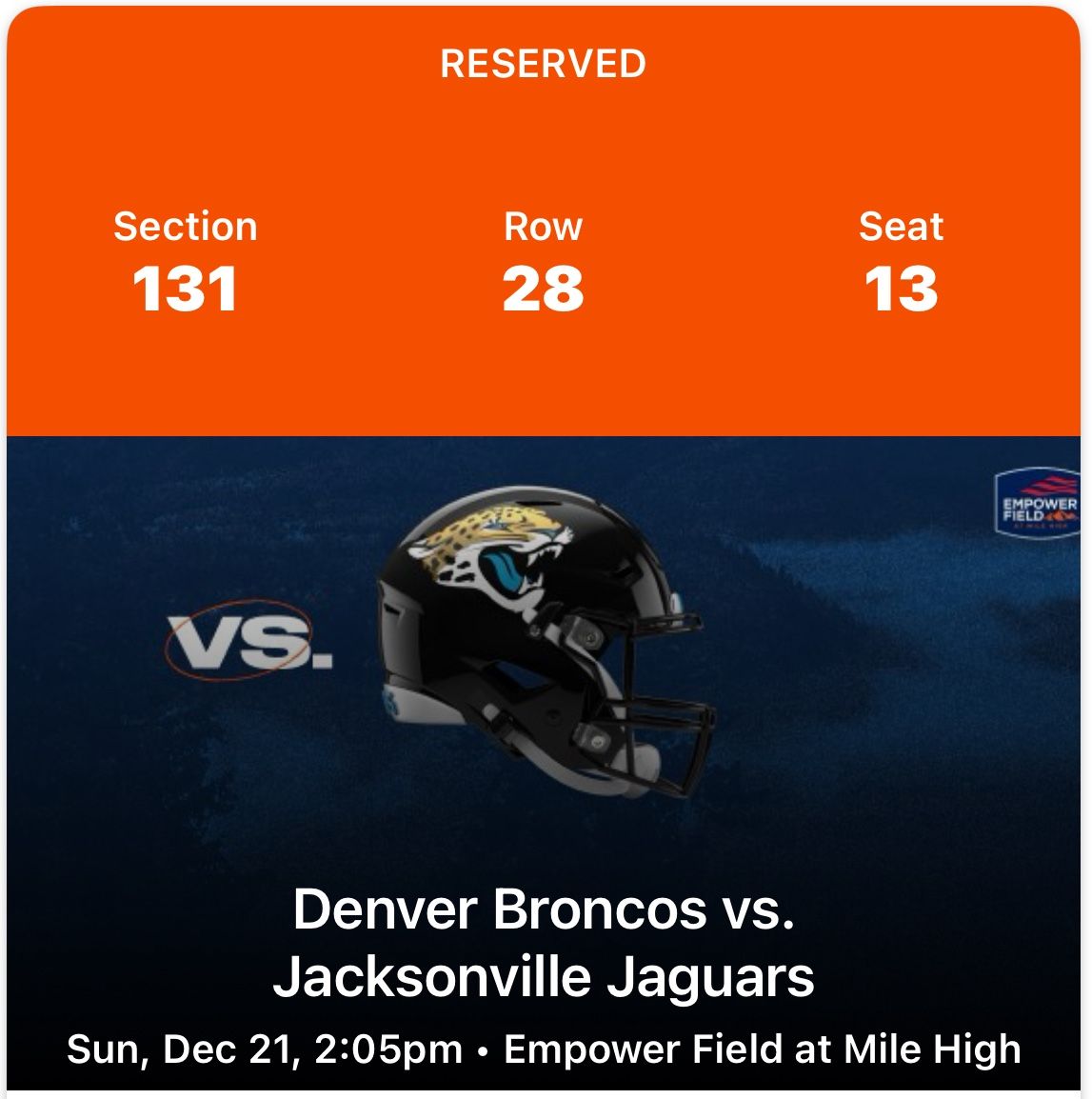 Denver Broncos Vs Jacksonville Jaguars