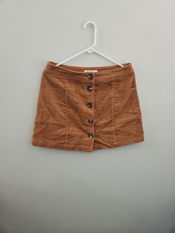 Corduroy Brown Button Up Skirt