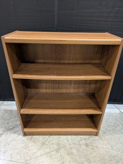 Compact Three-Shelf Wood Bookcase