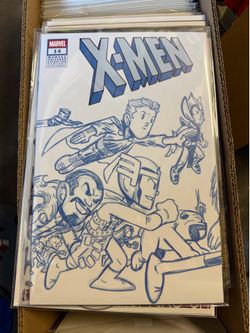 X-Men 14 wraparound Sketch variant 1:50