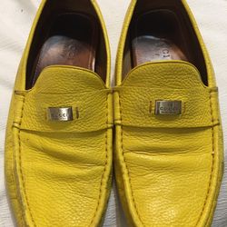 Gucci Diamante Mens Yellow Loafers Size 9
