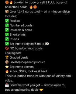Basketball Card Collection For Trade or Sell! HOT LOT
