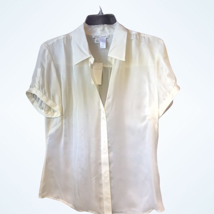 Banana Republic Women’s 100% silk blouse white size L 
