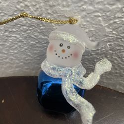 Snow Bell Crystal Snowman Ornament 