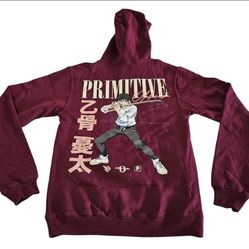 Primitive X Jujutsu Kaisen Hoodie Pullover Sweater Yuta Sz Small Burgundy NWT