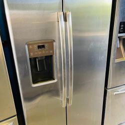 Ge side by side stainless steel fridge 