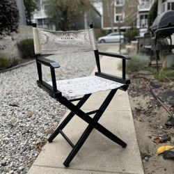 Folding Pier, One Import, Short, Folding Directors Chair Black, And White