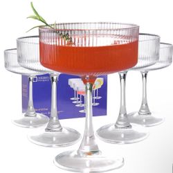 12 Large Vintage Coupe Glasses 