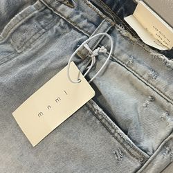 NEW MNML minimal distressed denim with side slit and zipper