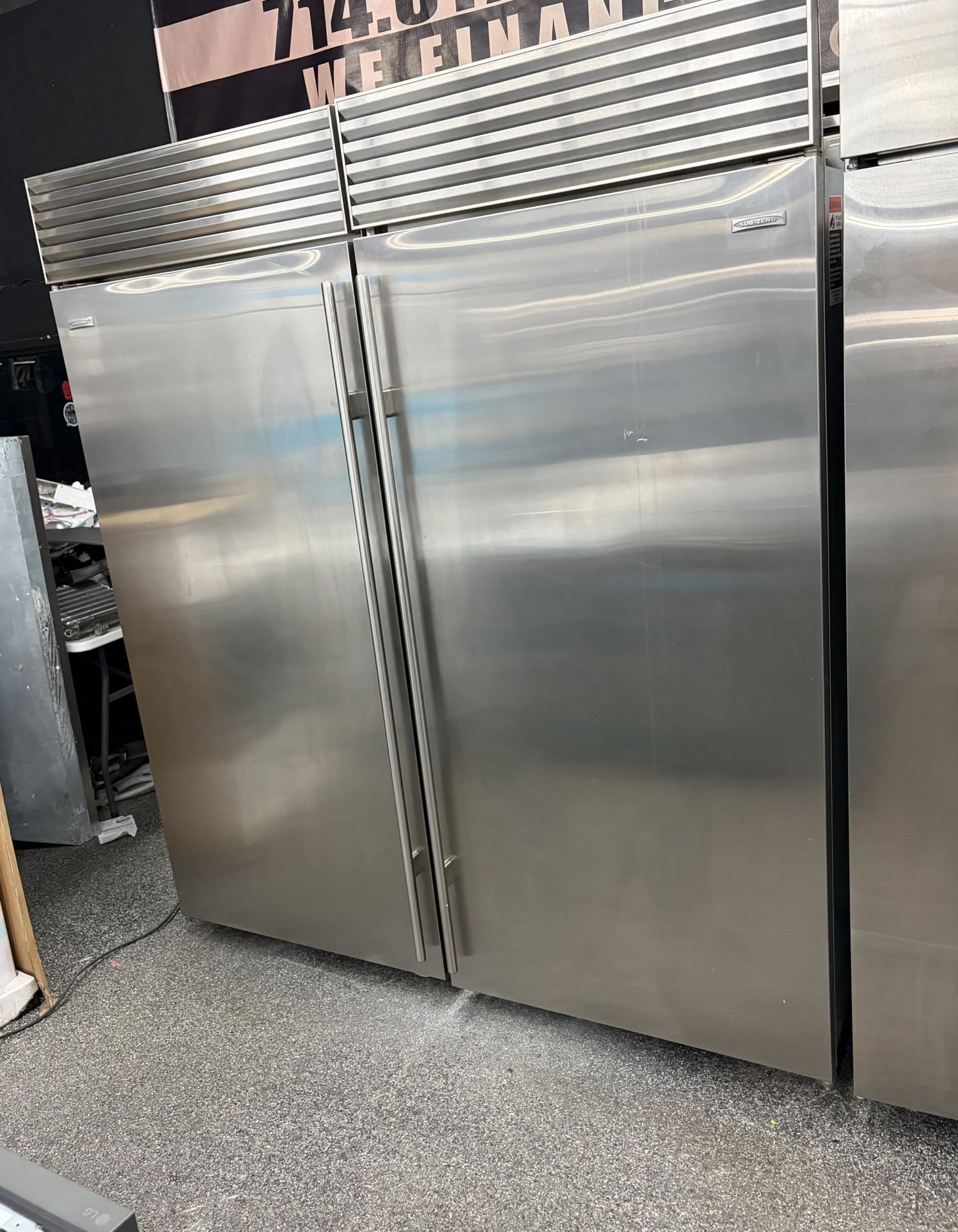Sub Zero Stainless Steel Built In 72” Fridge Freezer Column Set Used