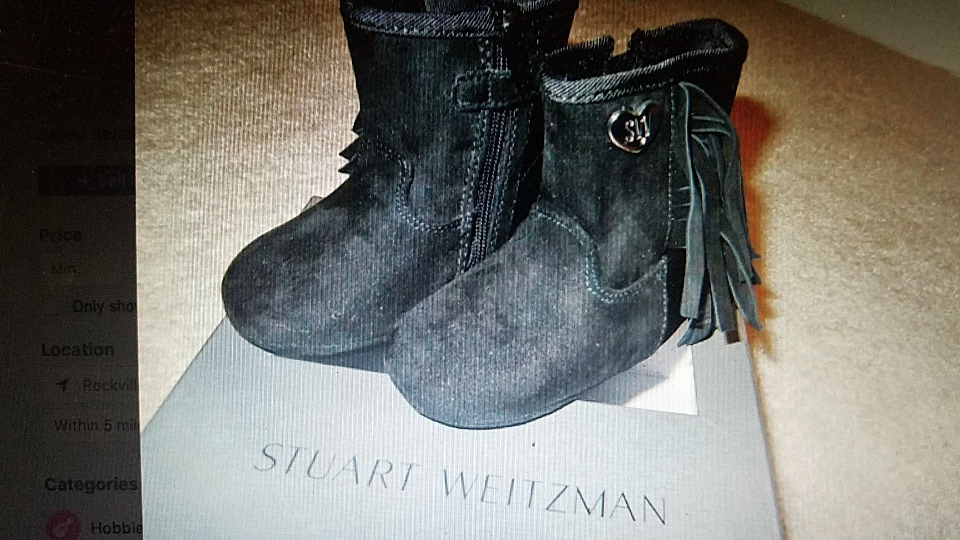 NEW Stuart Weitzman Girls Black Boots (6-9 months)