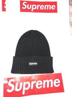Supreme Overdyed Ribbed Beanie (SS18)Black for Sale in White