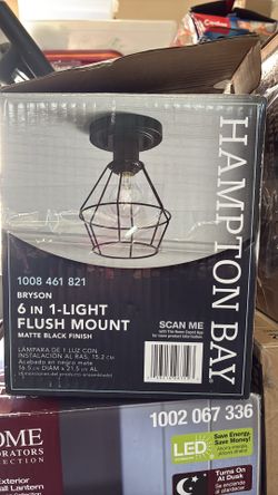 Interior flush mount light matte black finish
