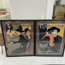 2 Piece Cool Wall Art - 33” x 44” -  Excellent Condition - $95