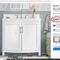 Bathroom Vanity with Marble Top 36" *NEW*